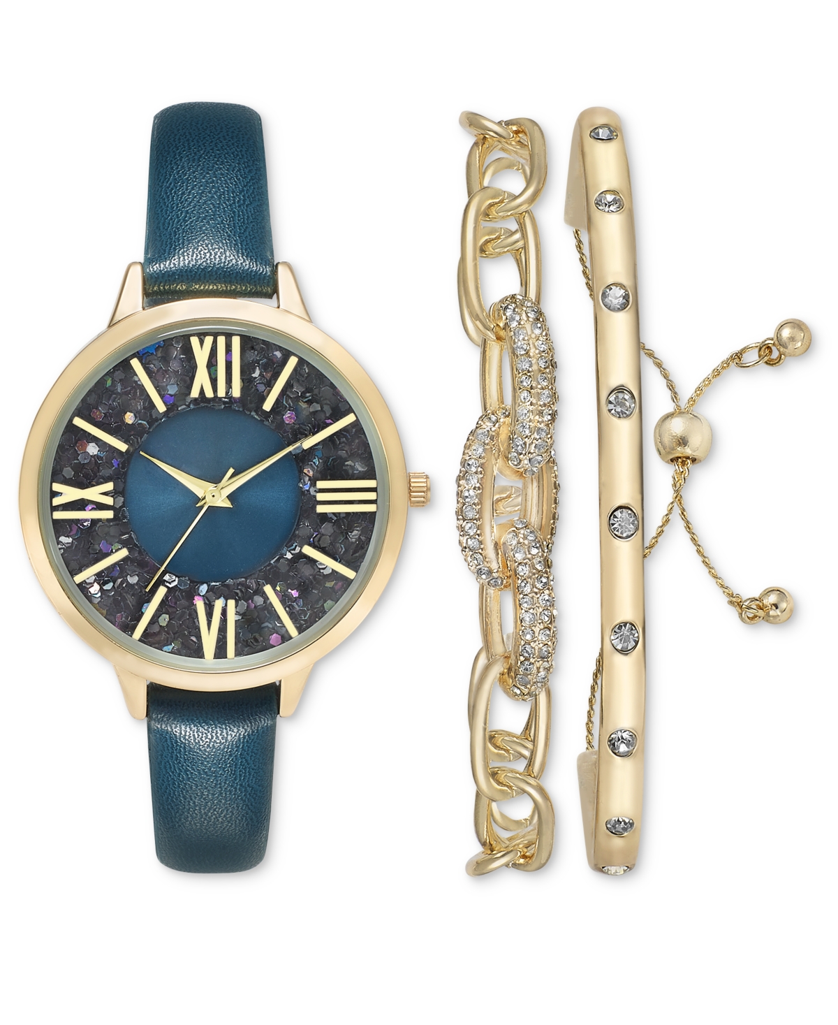 Inc International Concepts Women's Blue Strap Watch 36mm Gift Set, Created For Macy's In Green