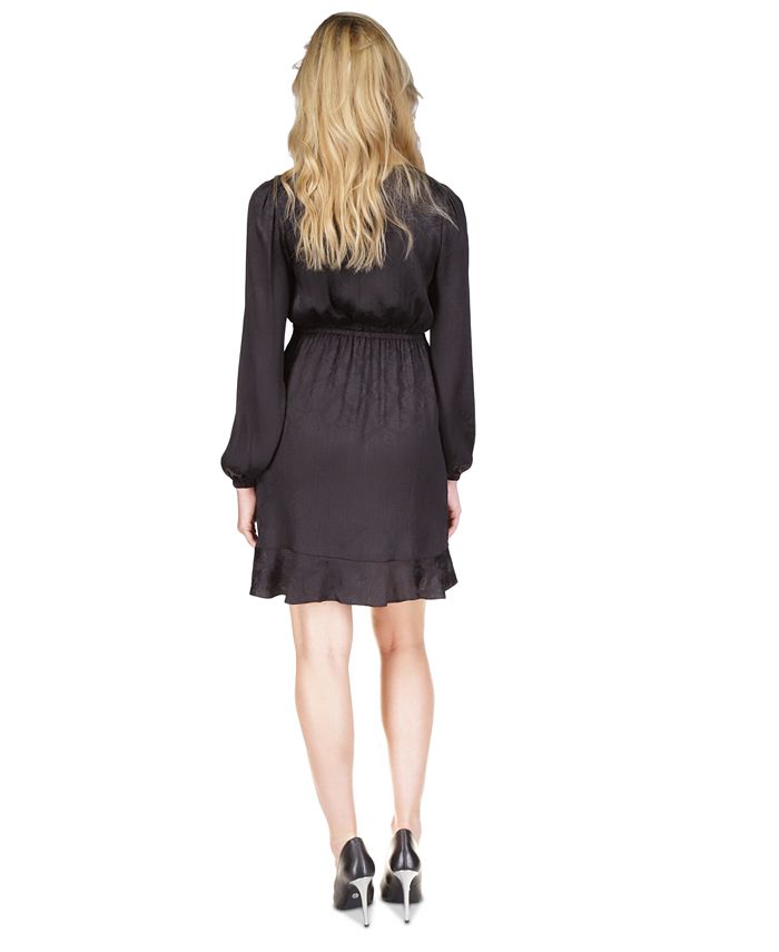 Michael Kors Women's Jacquard Snakeskin-Print Ruffled Mini Dress - Macy's