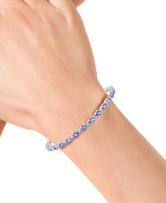 EFFY&reg; Tanzanite (4-3/4 ct. t.w.) & Diamond (1/20 ct. t.w.) Link Bracelet in Sterling Silver