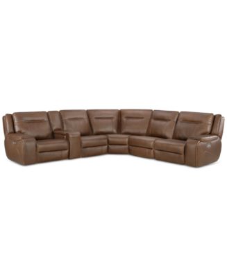 Furniture CLOSEOUT! Hansley 6-Pc Zero Gravity Leather Sectional