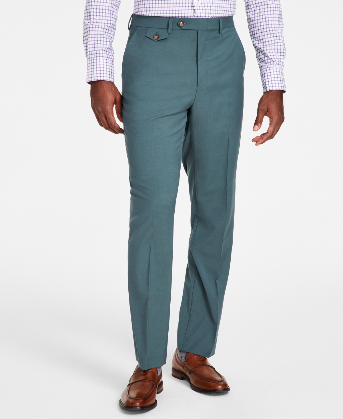 Men's Classic-Fit Solid Suit Pants - White Solid