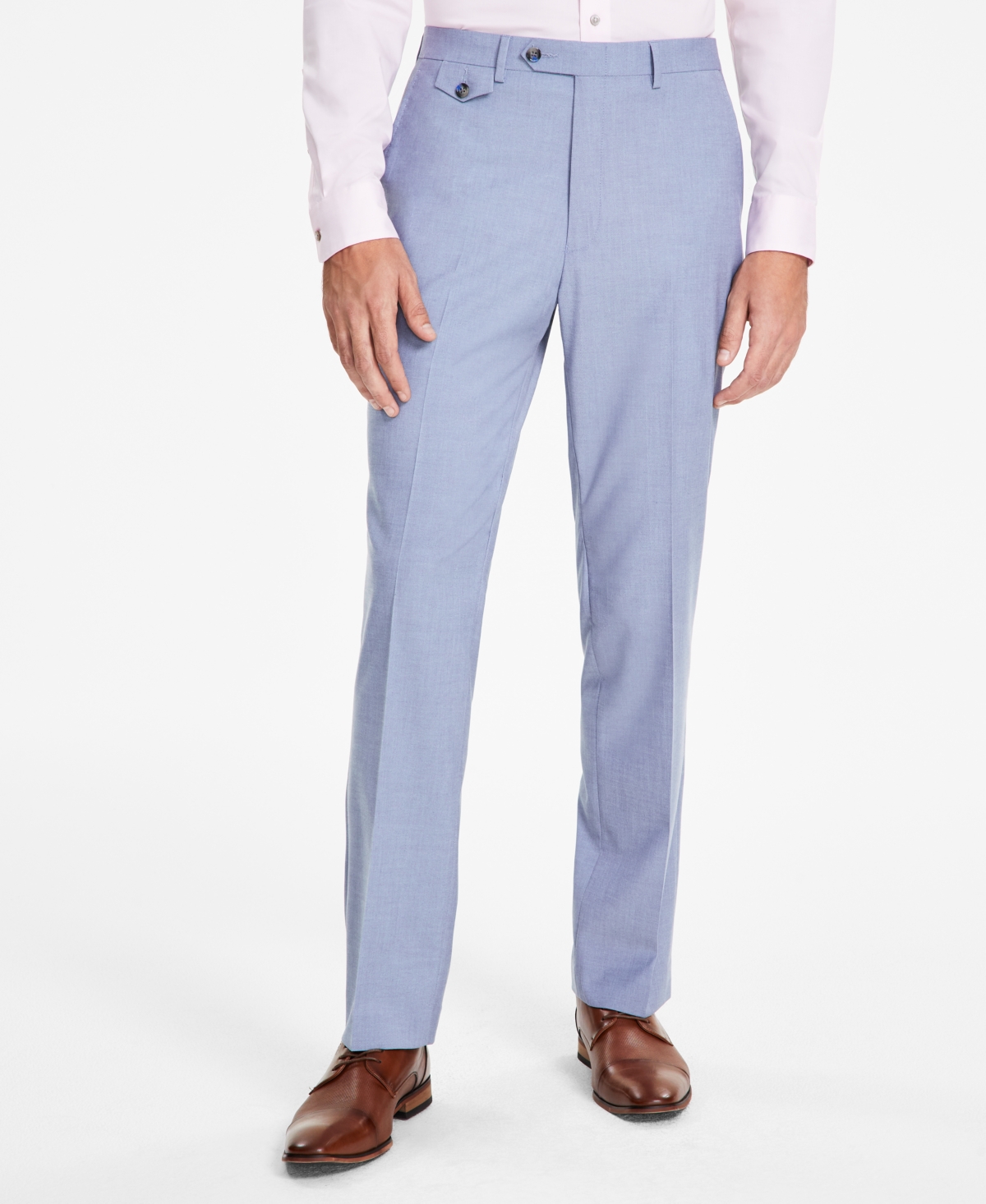 Men's Classic-Fit Solid Suit Pants - Light Blue