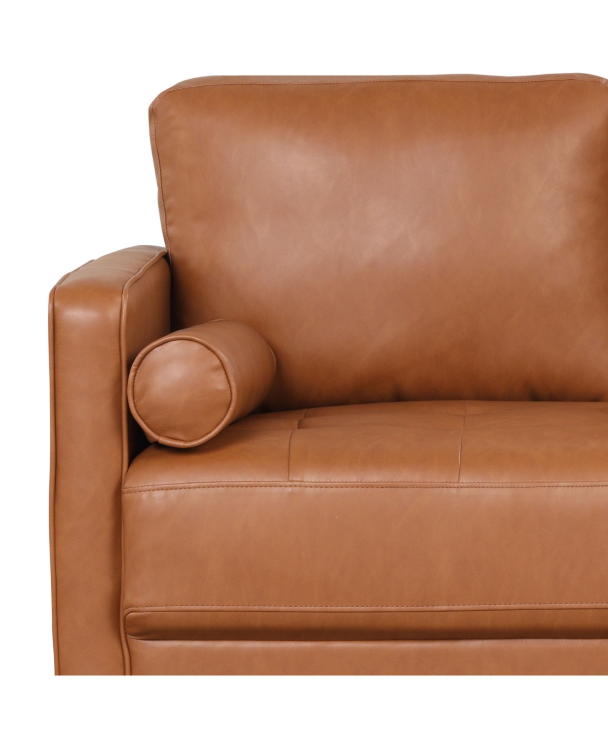 Shop Lifestyle Solutions 76" Faux Leather Morris Sofa In Caramel