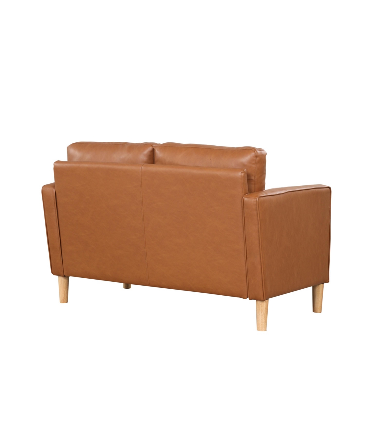 Shop Lifestyle Solutions 52" Faux Leather Morris Loveseat In Caramel