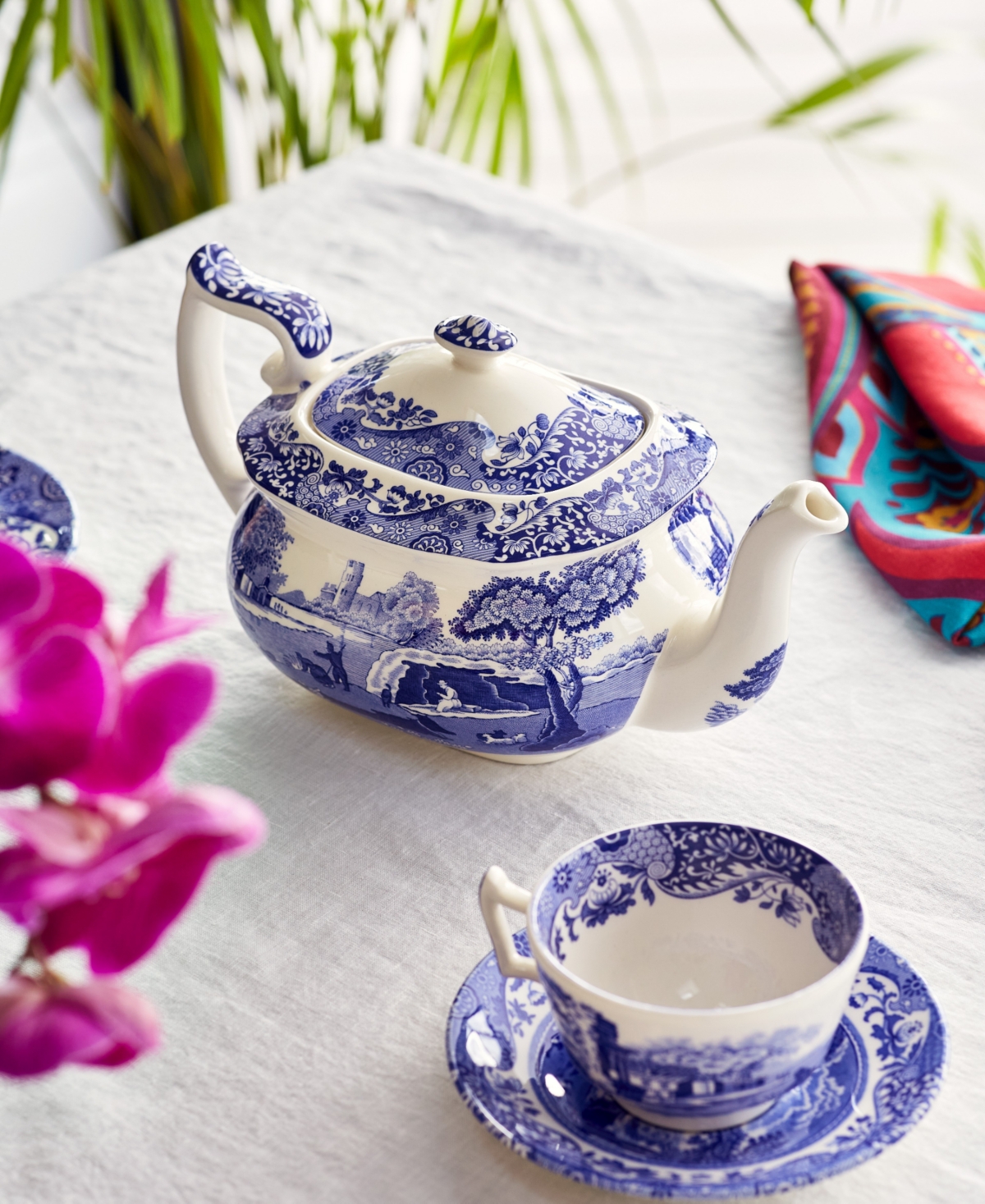 Spode Blue Italian Tea Serving Set In Blue