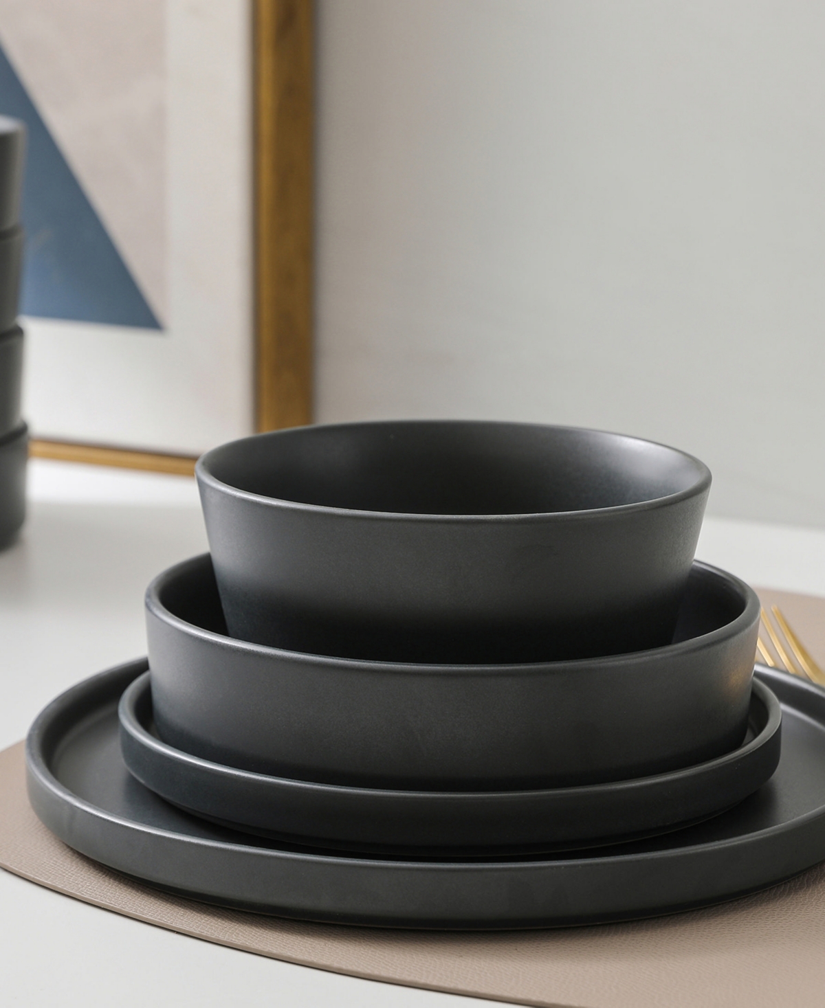 Stone Lain Celina 16pc Stoneware Dinnerware Set In Gray