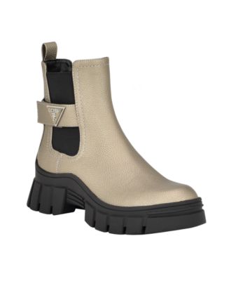 GUESS Women's Hensly Lug Sole Side Gore Chelsea Booties - Macy's
