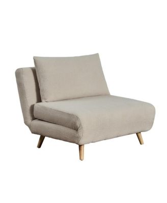 Celine Convertible Tri-Fold Sleeper Chair With Channel Stitching And Pillow