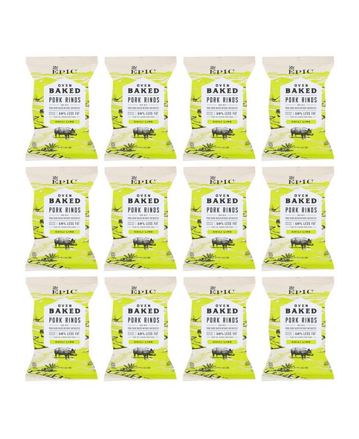 Epic Chili Lime Oven Baked Pork Rinds Case of 12 2.5 OZ Macy's