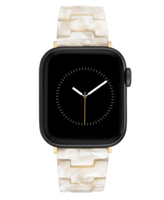 Women's Marbleized Ivory Acetate and Gold-Tone Alloy Metal Bracelet designed for Apple Watch&reg; 42mm (Series 10) & 38/40/41mm