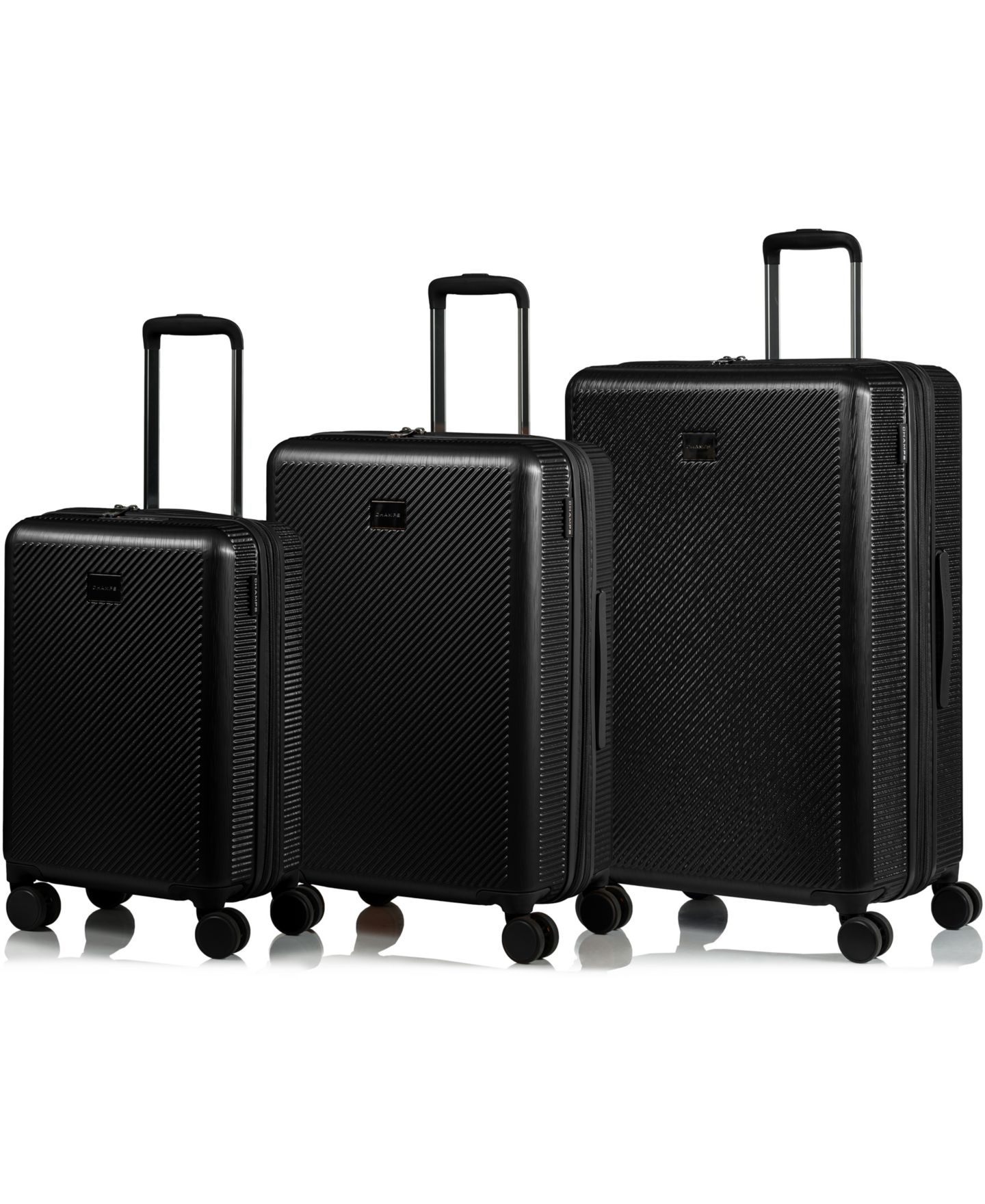 Чемоданы CHAMPS 3-Piece Iconic II Hardside Luggage Set, цвет: Чёрный — фото 1
