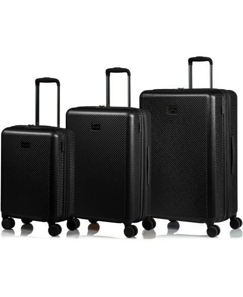 Чемоданы CHAMPS 3-Piece Iconic II Hardside Luggage Set, цвет: Чёрный