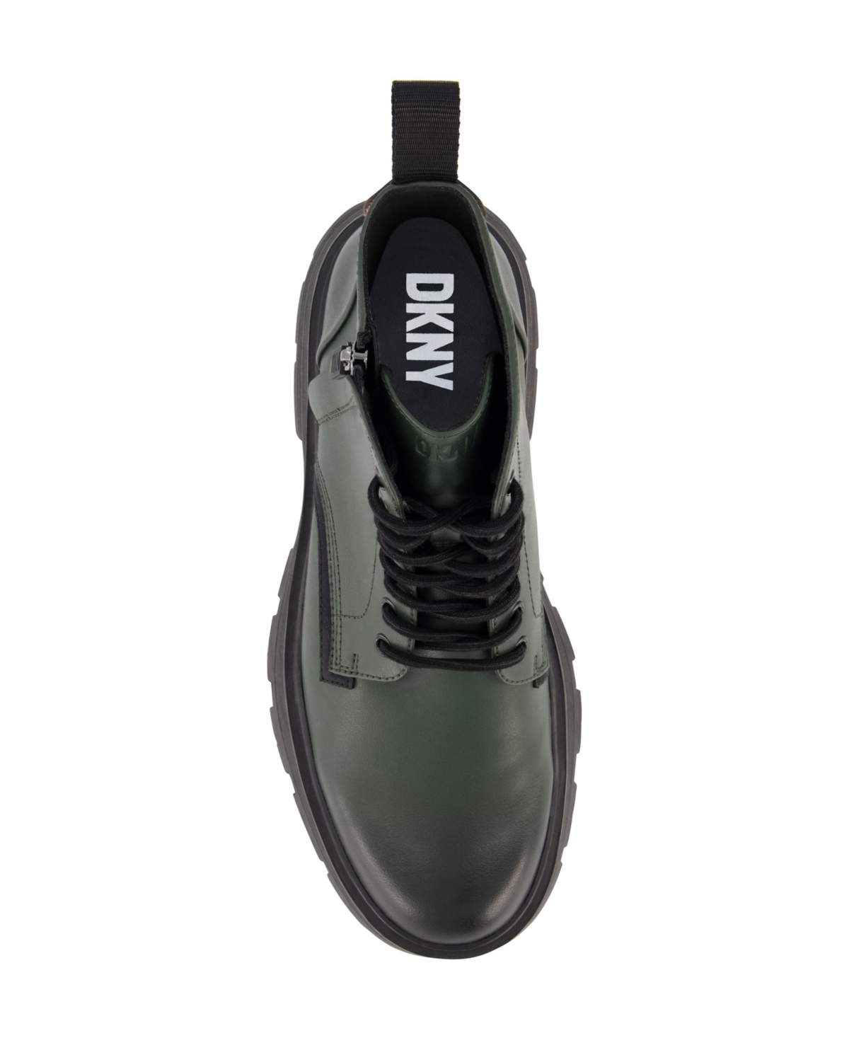 Dkny Men's Side Zip Lace Up Rubber Sole Work Boots