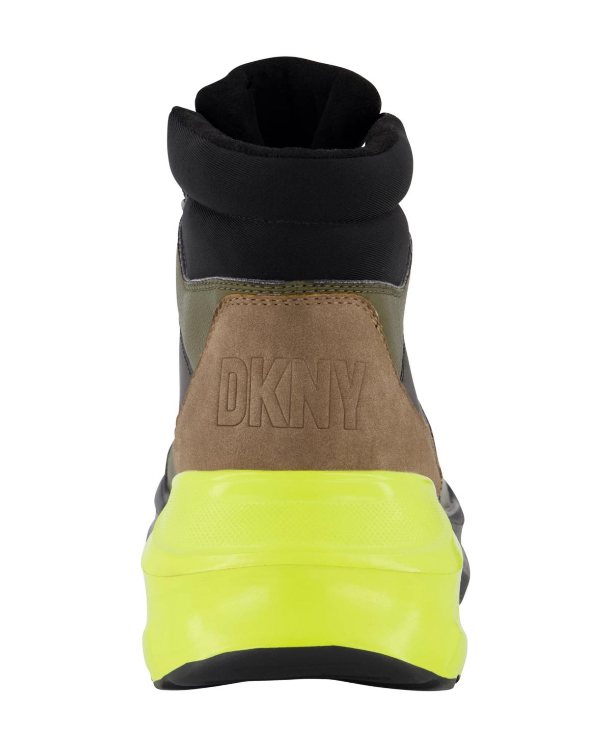 Dkny Men's Mixed Media Two Tone Lightweight Sole Hi Top Sneakers
