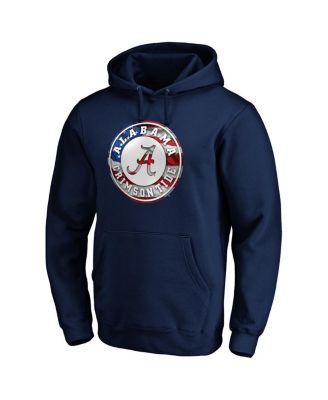 Men's Navy Alabama Crimson Tide Banner Wave Pullover Hoodie