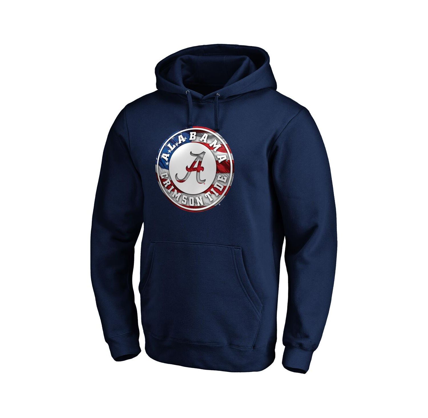 Men's Navy Alabama Crimson Tide Banner Wave Pullover Hoodie