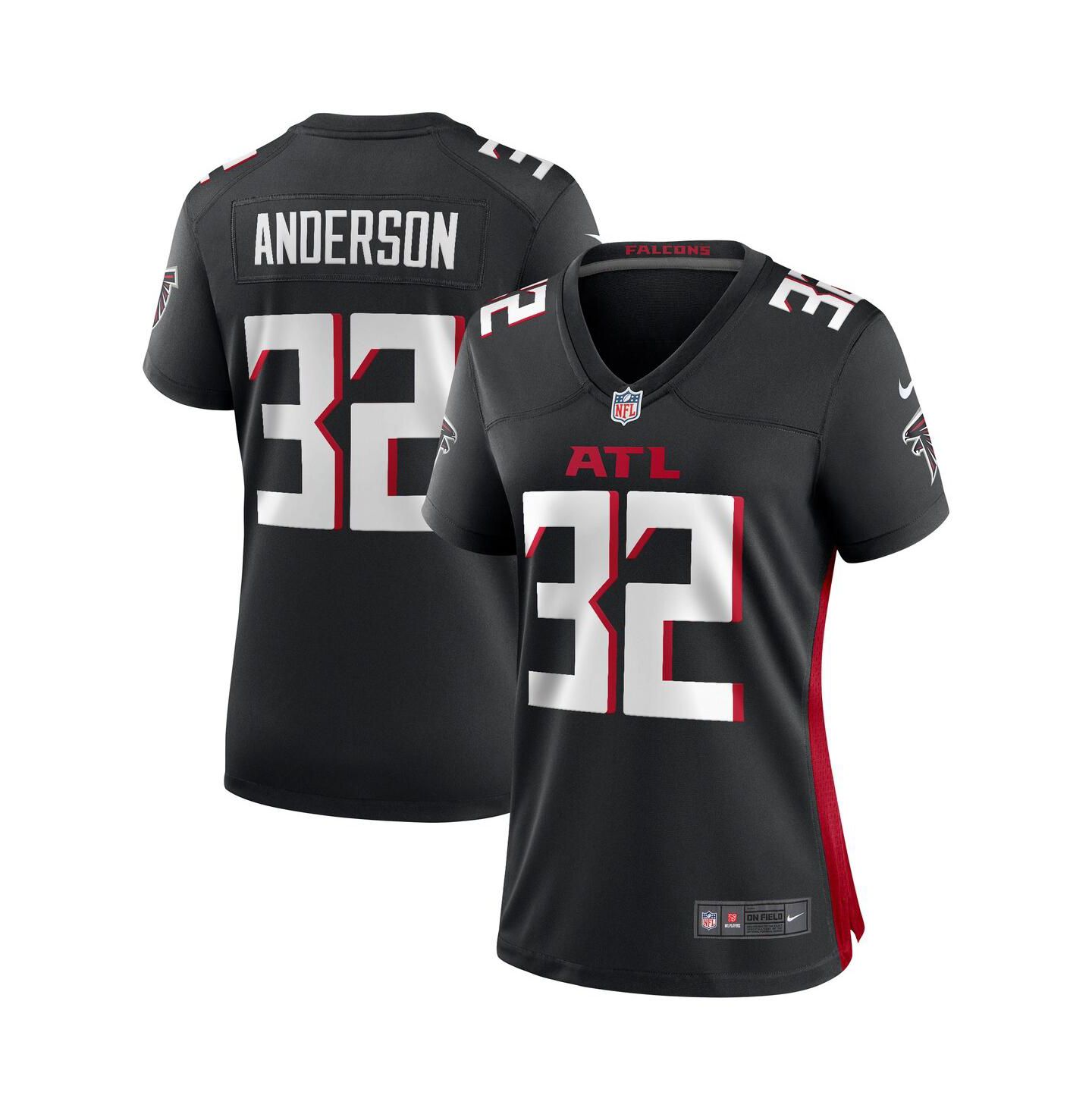 Женский топ Nike Jamal Anderson Black Atlanta Falcons Game Retired Player Jersey — фото 1