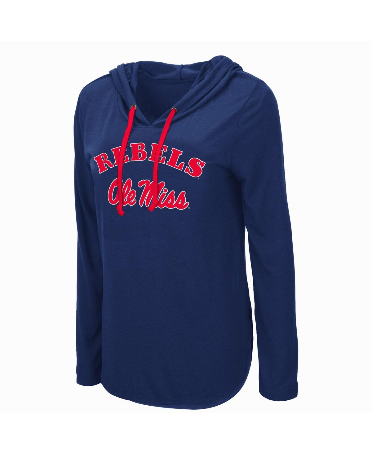 Women's ColosseumOle Miss Rebels My Lover Lightweight Hooded Long Sleeve T-shirt - Navy