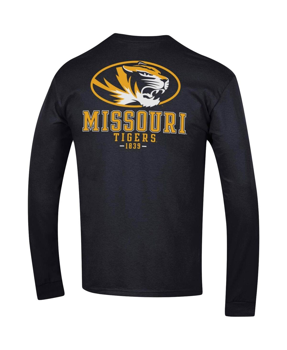 Shop Champion Men's  Black Missouri Tigers Team Stack Long Sleeve T-shirt