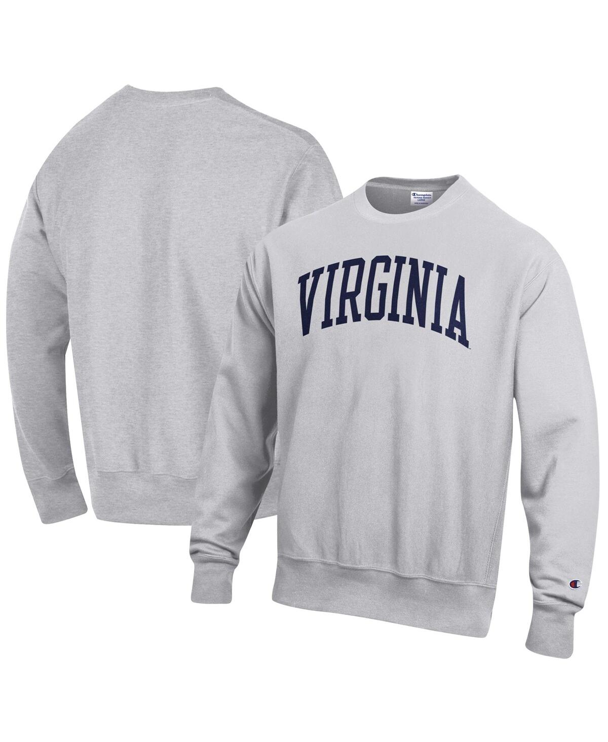 Shop Champion Men's  Heathered Gray Virginia Cavaliers Arch Reverse Weave Pullover Sweatshirt In Heather Gray