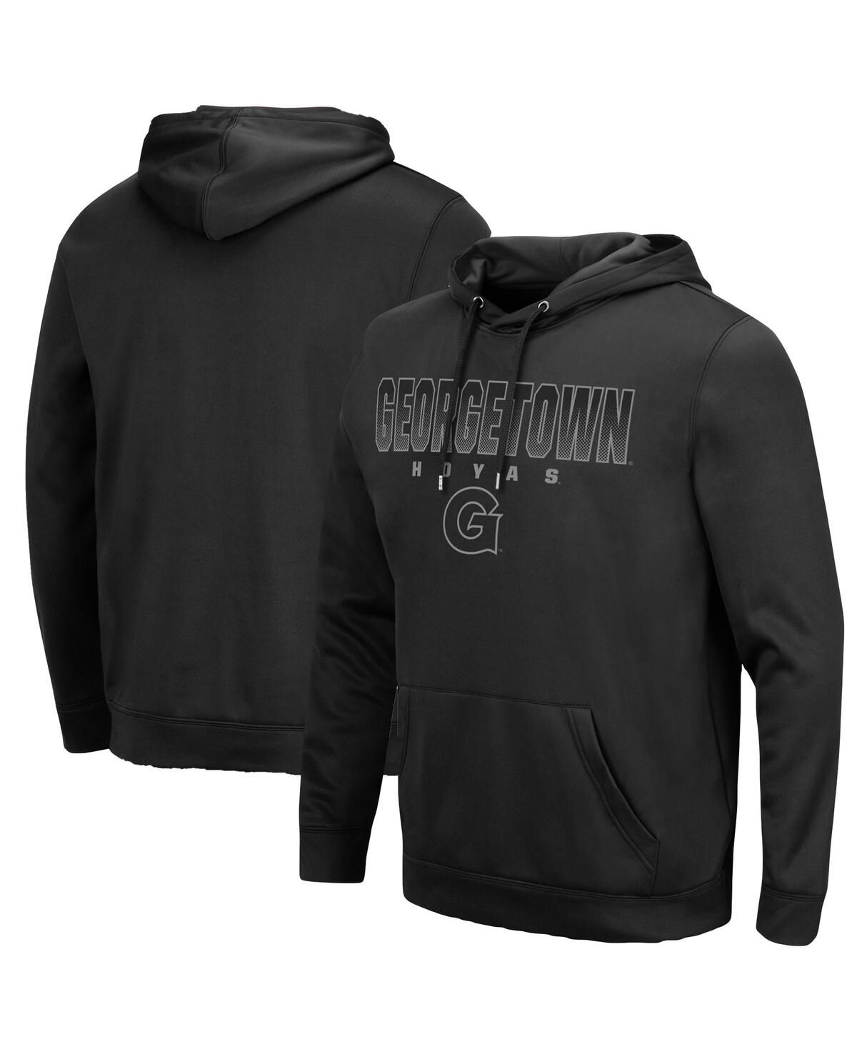Мужская черная толстовка-пуловер Georgetown Hoyas Blackout 3.0 с капюшоном