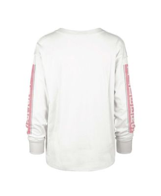 Women's White Distressed Wisconsin Badgers Statement SOA 3-Hit Long Sleeve T-shirt