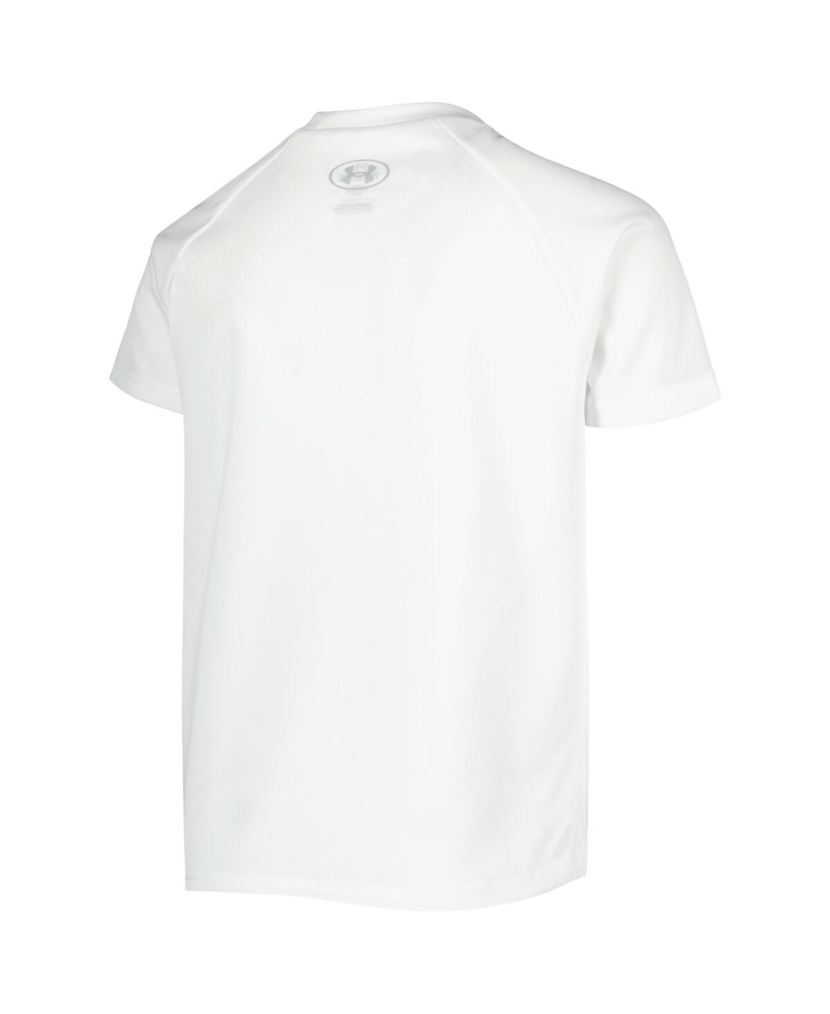 Shop Under Armour Big Boys  White Navy Midshipmen Gameday Print Raglan T-shirt