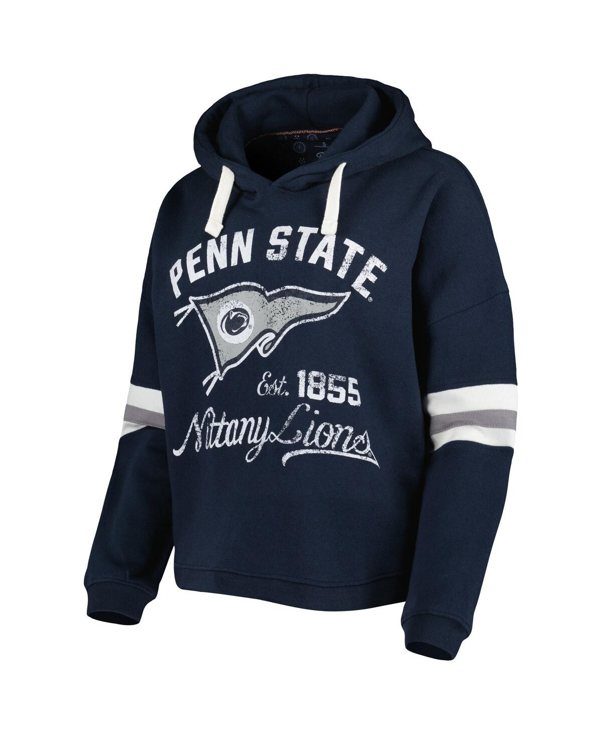 Shop Pressbox Women's  Navy Distressed Penn State Nittany Lions Super Pennant Pullover Hoodie