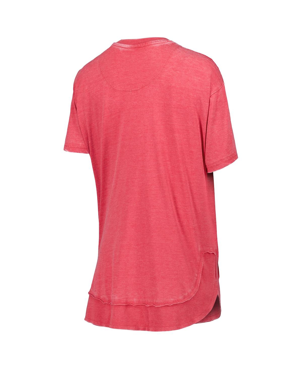 PRESSBOX WOMEN'S PRESSBOX CRIMSON DISTRESSED OKLAHOMA SOONERS ARCH PONCHO T-SHIRT 