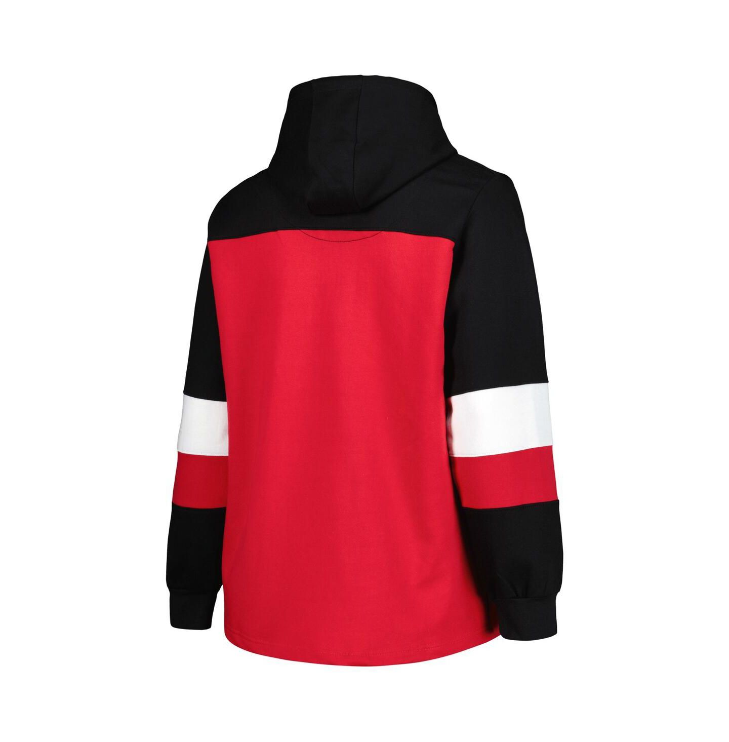 Женское худи Profile Crimson Oklahoma Sooners Plus Size Color-Block Pullover — фото 2