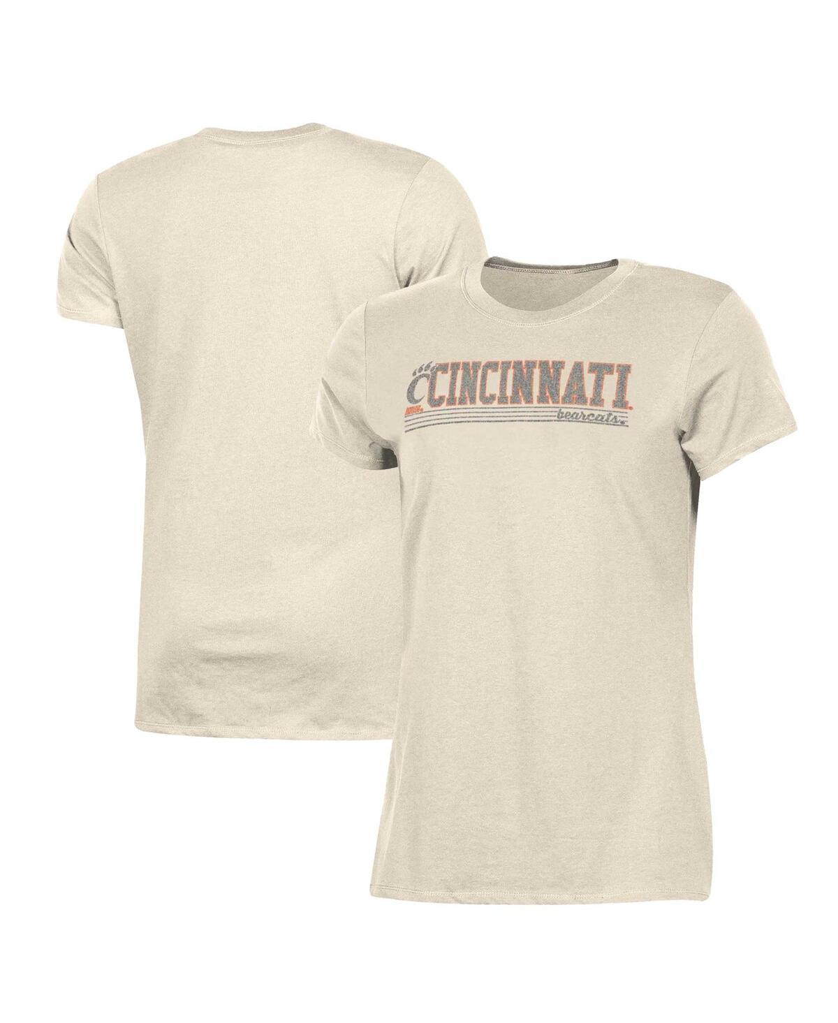 Shop Champion Women's  Cream Distressed Cincinnati Bearcats Classic T-shirt