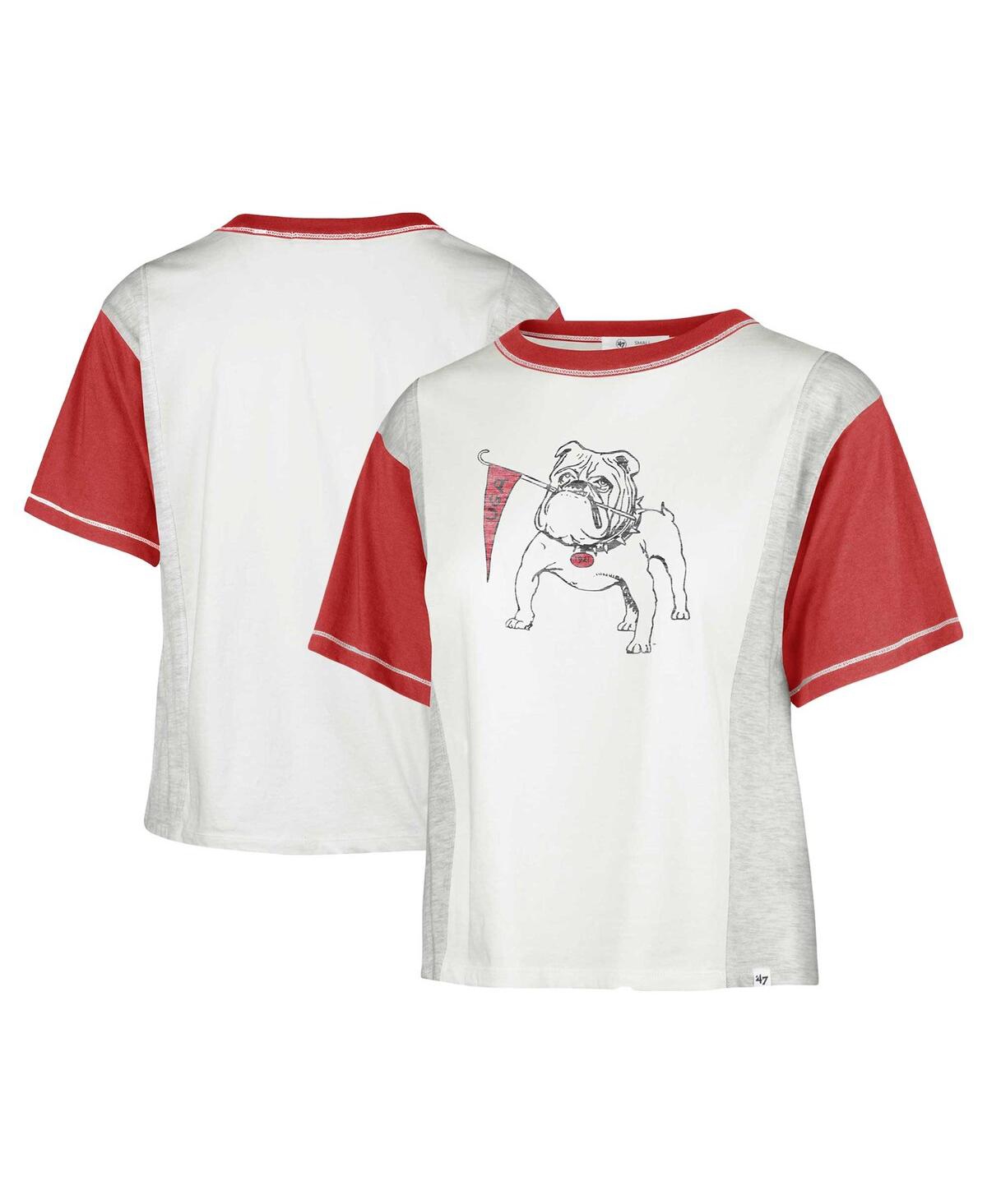 47 Brand Women's ' White Distressed Georgia Bulldogs Vault Premier Tilda T-shirt