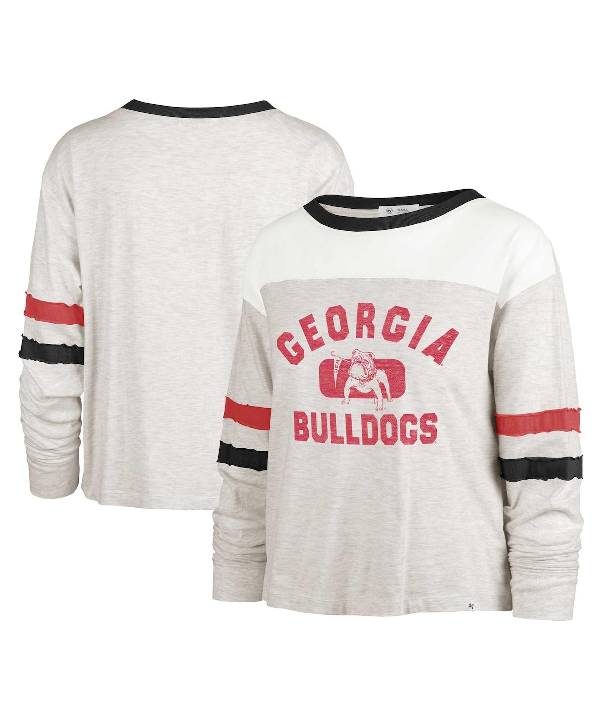 47 Brand Women's ' Oatmeal Distressed Georgia Bulldogs Vault All Class Lena Long Sleeve T-shirt