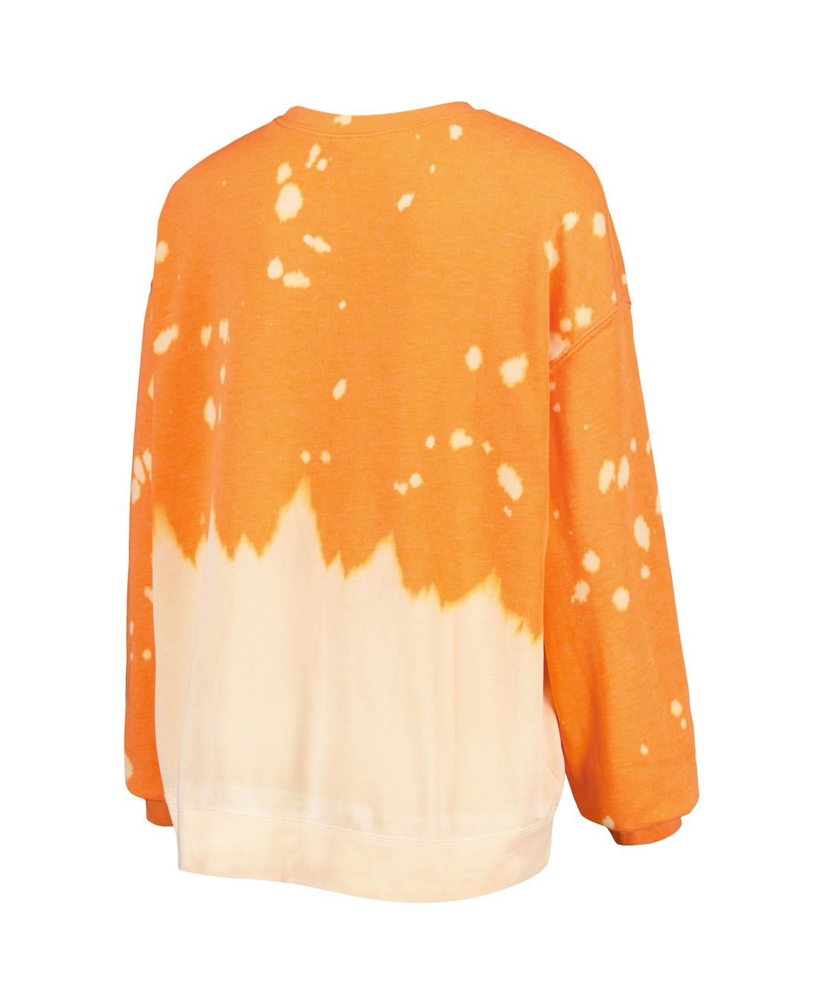 GAMEDAY COUTURE WOMEN'S GAMEDAY COUTURE ORANGE DISTRESSED OKLAHOMA STATE COWBOYS TWICE AS NICE FADED DIP-DYE PULLOVE 