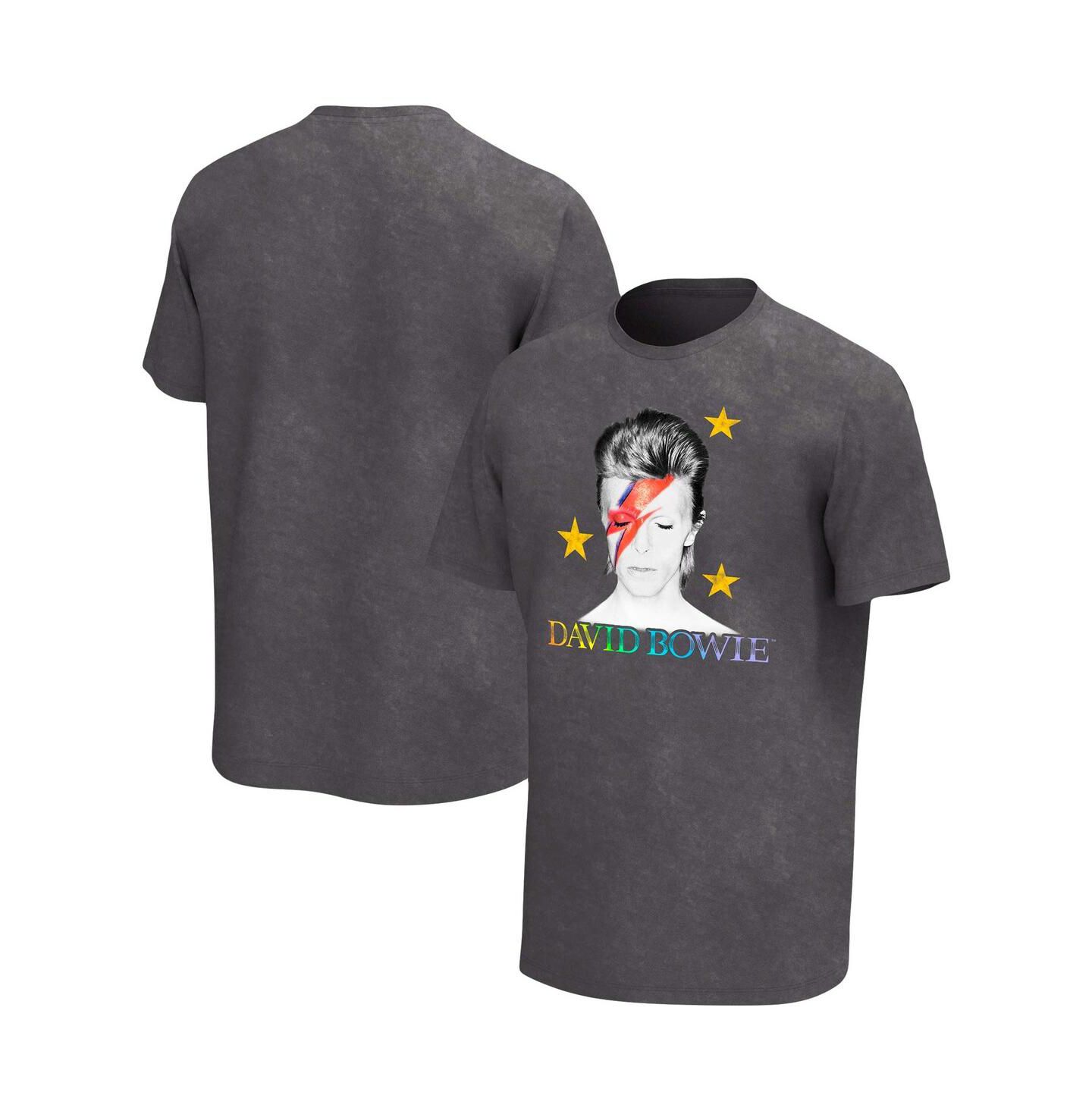 Мужская футболка Philcos Black Distressed David Bowie Aladdin Sane Rainbow Washed — фото 1