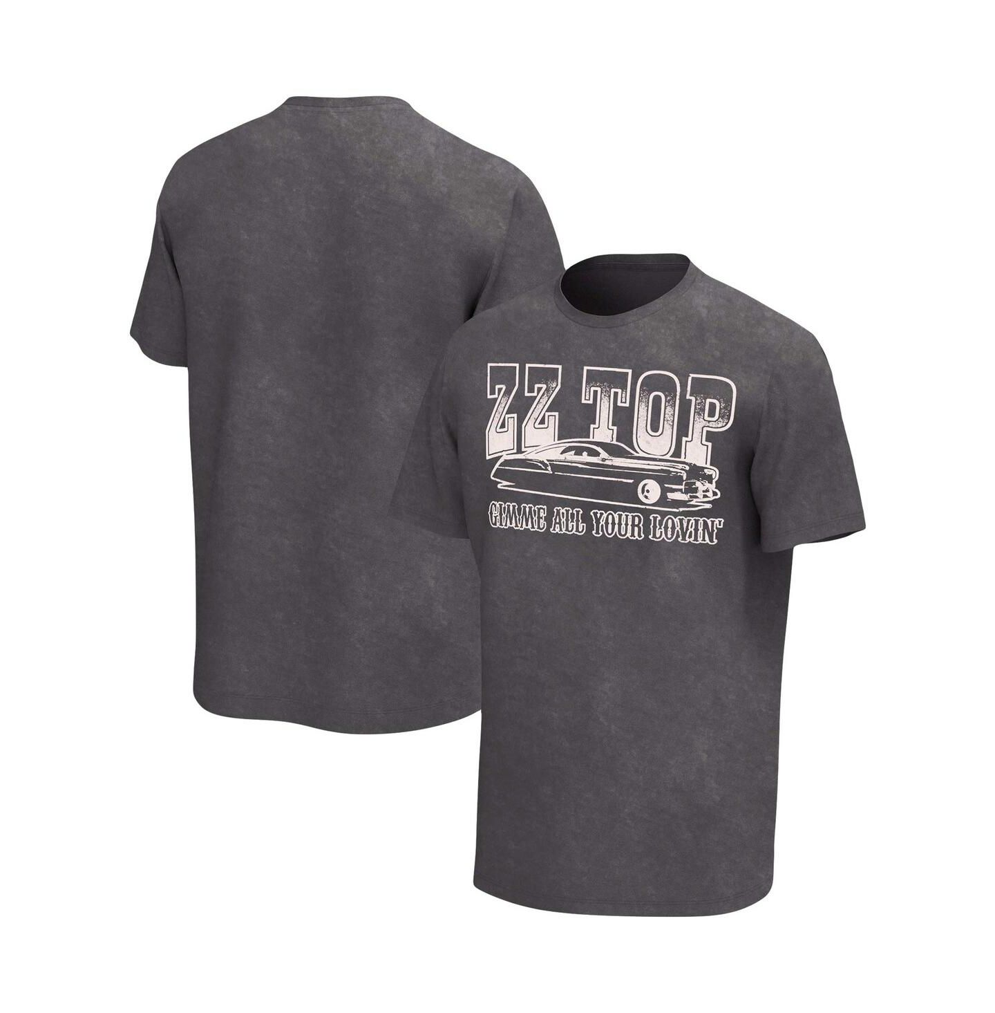 Мужская футболка Philcos Charcoal Distressed ZZ Top Gimme All Your Lovin' Washed Graphic — фото 1