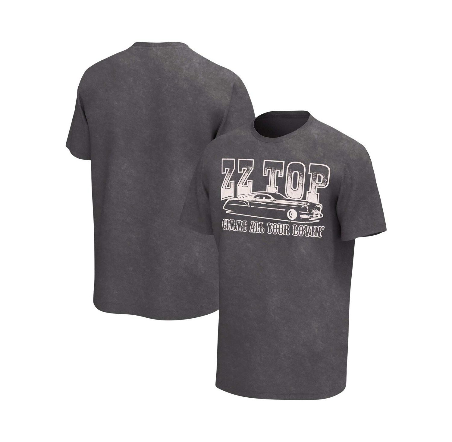 Men's Charcoal Distressed ZZ Top Gimme All Your Lovin' Washed Graphic T-shirt