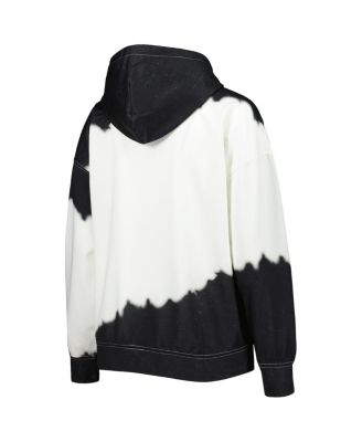 Women's White, Black Distressed Texas Tech Red Distressed Raiders For the Fun Double Dip-Dyed Pullover Hoodie