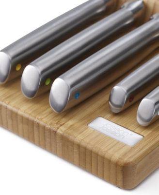 Elevate Steel Knives Bamboo Store 5-Piece Knife Set with in-Drawer Bamboo Storage Tray