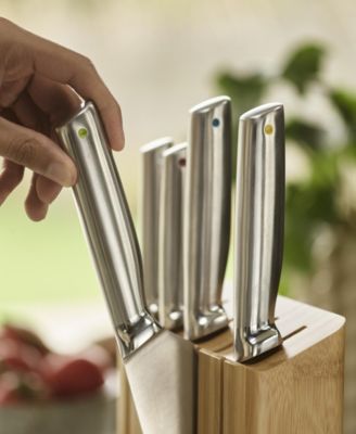 Elevate Steel Knives Bamboo 5-Piece Knife Block Set