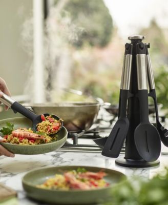 Elevate Silicone Carousel 5-Piece Utensil Set with Rotating Storage Stand