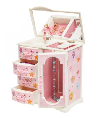 Kelly Girl's Upright Musical Ballerina Jewelry Box