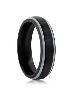 Black & Silver 6mm Tungsten Ring