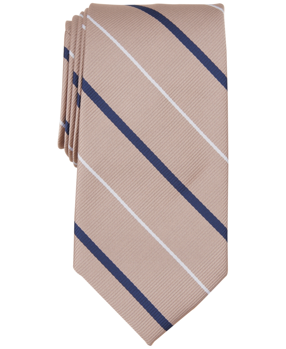 Club Room Men's Cowan Stripe Tie, Created For Macy's In Taupe