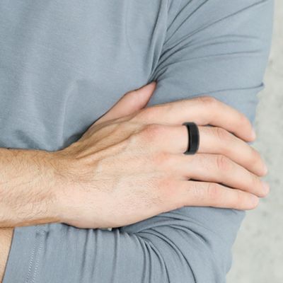 Brushed and Polished Black 8mm Tungsten Ring