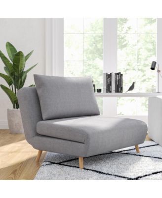 Celine Convertible Tri-Fold Sleeper Chair With Channel Stitching And Pillow