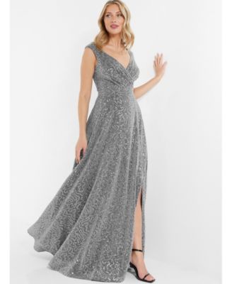 Women's Sequin V-Neck Evening Dress