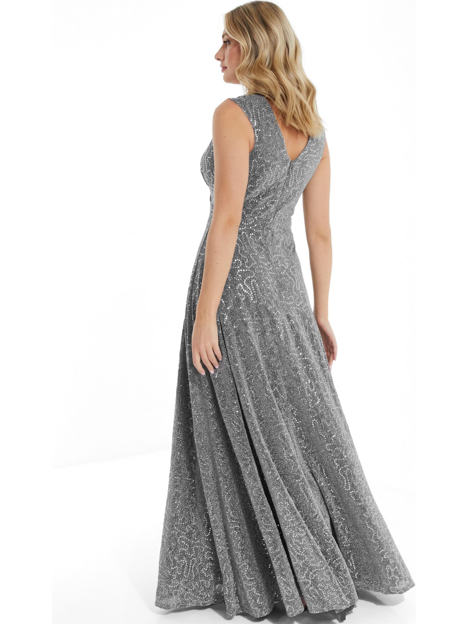 Women's Sequin V-Neck Evening Dress