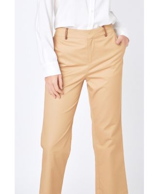 Women's Twill Cropped Flared Hem Pants