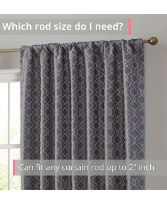 Franklin Moroccan 100% Complete Blackout Thermal Insulated Energy Savings Heat/Cold Blocking Back Tab Rod Pocket Curtain Panels, Set of 2